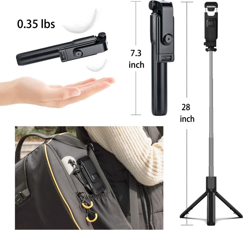 USTINE Portable Selfie Stick Tripod, 3 in 1 Extendable Selfie Stick Phone Holder for iPhone 14/13/13 Pro/13 Pro Max/12/12 Pro/X/XR/XS/8/7/6S,Android Samsung Smartphone - Image 2